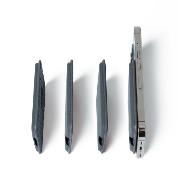 Mujjo MagSafe Korthållare Full Leather Magnetic Wallet Basalt