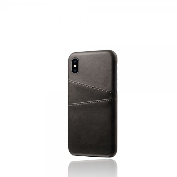 iPhone X/Xs Skal med Två Kortfack Svart