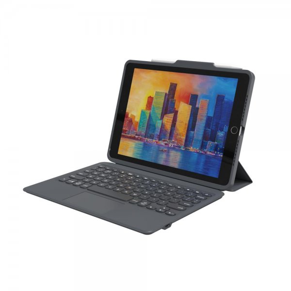 ZAGG iPad 10.2 Fodral med tangentbord Pro Keys with Trackpad Nordic Svart Grå