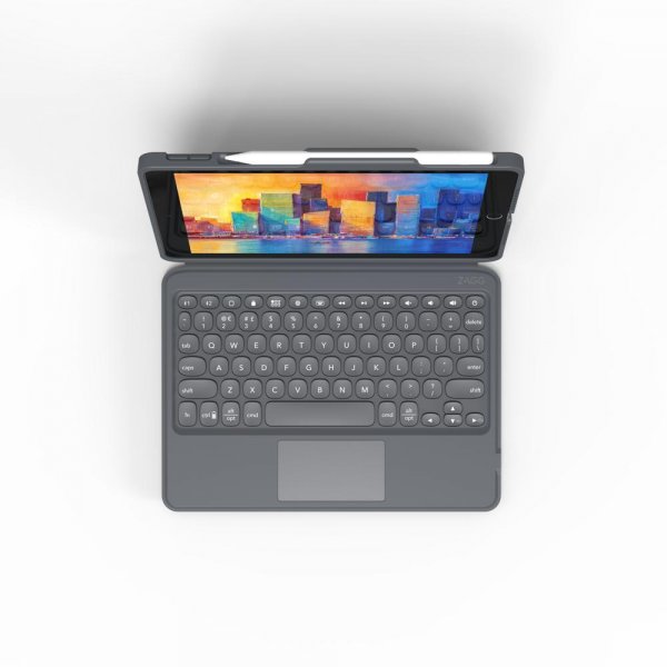 ZAGG iPad 10.2 Fodral med tangentbord Pro Keys with Trackpad Nordic Svart Grå