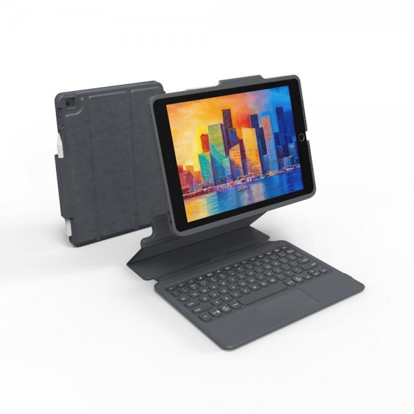 ZAGG iPad 10.2 Fodral med tangentbord Pro Keys with Trackpad Nordic Svart Grå