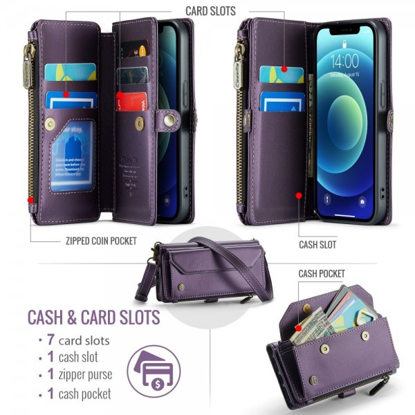 CaseMe iPhone 12/iPhone 12 Pro Fodral C36 Series Lila