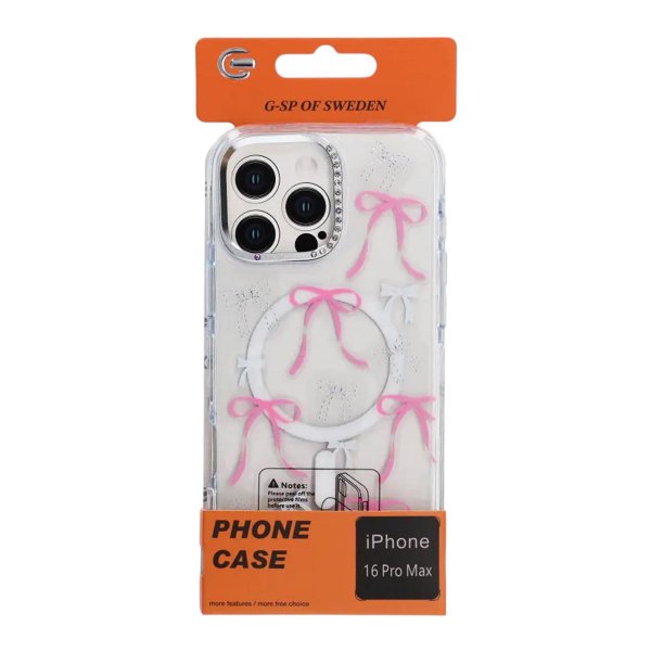 iPhone 16 Pro Max Skal Mönster MagSafe Rosett
