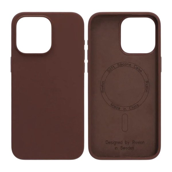Rvelon iPhone 15 Pro Max Skal Silikon MagSafe Brun