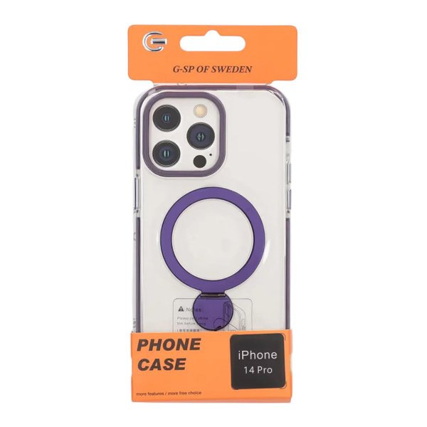 iPhone 14 Pro Skal Ringstativ MagSafe Lila