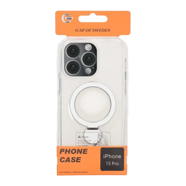 iPhone 15 Pro Skal Ringstativ MagSafe Transparent