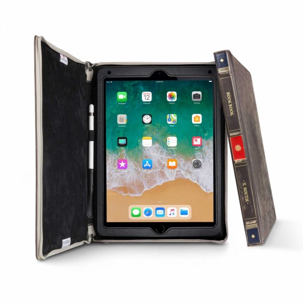 Twelve South iPad 9.7 (gen 5/6)/iPad Air 1/2 Fodral BookBook Äkta Läder Stativ Brun