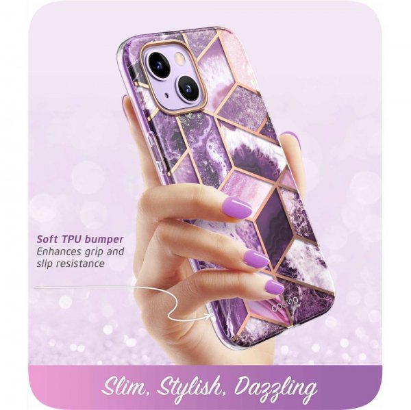 Supcase iPhone 14 Plus Skal Cosmo Purple Marble