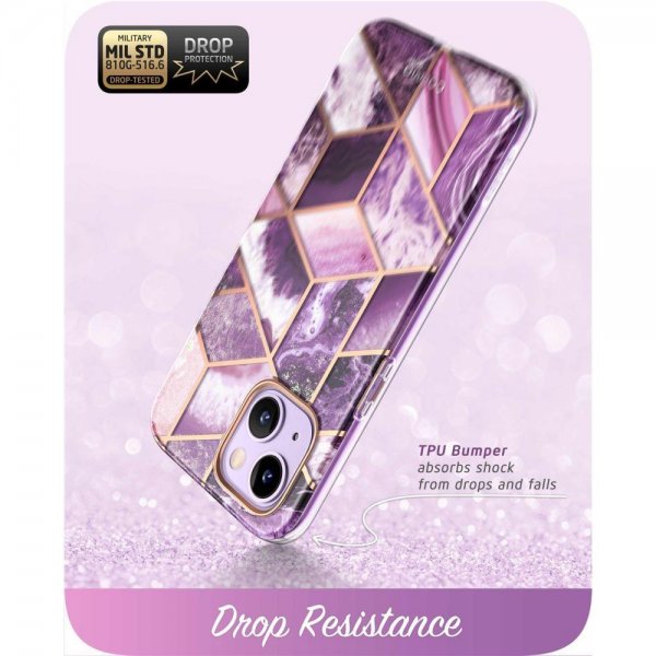Supcase iPhone 14 Plus Skal Cosmo Purple Marble