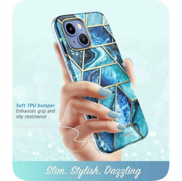 Supcase iPhone 14 Plus Skal Cosmo Blue Marble