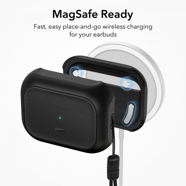 ESR AirPods Pro/AirPods Pro 2 Skal Orbit Hybrid HaloLock Svart