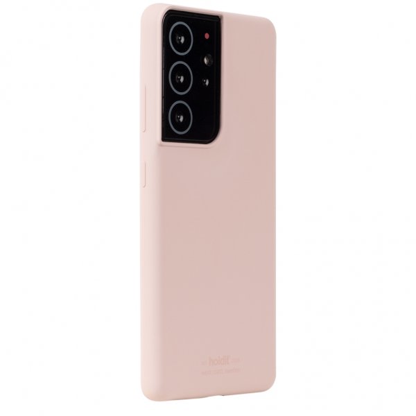 holdit Samsung Galaxy S21 Ultra Skal Silikon Blush Pink