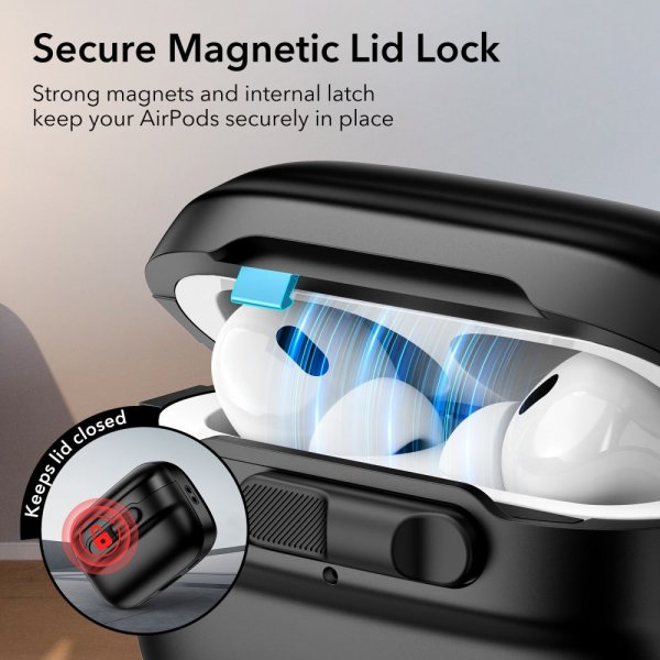 ESR AirPods Pro/AirPods Pro 2 Skal Pulse FlickLock HaloLock Svart