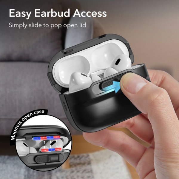 ESR AirPods Pro/AirPods Pro 2 Skal Pulse FlickLock HaloLock Svart