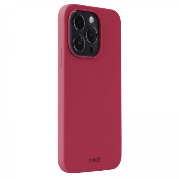 holdit iPhone 15 Pro Skal Silikon Red Velvet
