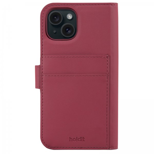 holdit iPhone 13/iPhone 14 Fodral Wallet Case Magnet Plus Red Velvet