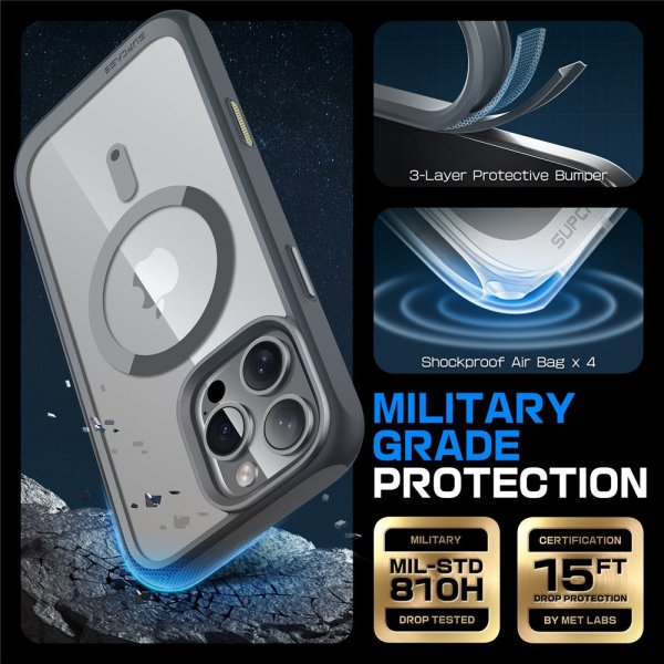Supcase iPhone 16 Pro Max Skal UB Mag Grå