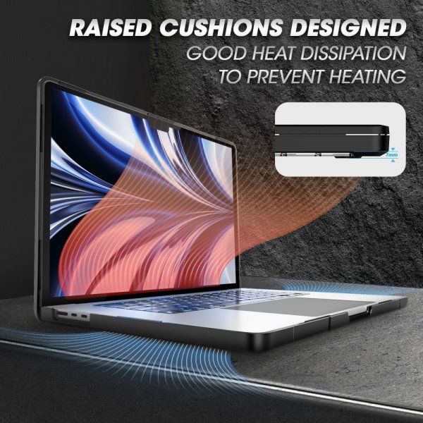 Supcase MacBook Air 15 M2 (A2941)/M3 (A3114) Skal Unicorn Beetle Svart