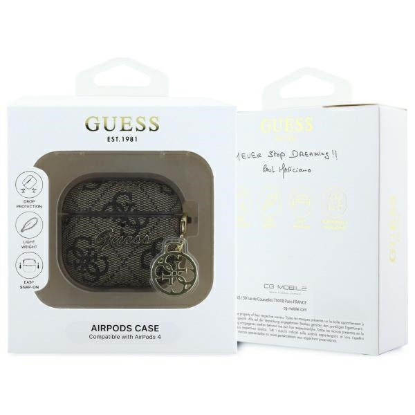 Guess AirPods 4 Skal 4G Charm Brun