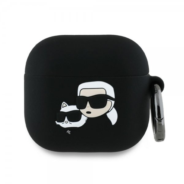 Karl Lagerfeld AirPods 4 Skal Karl & Choupette 3D Svart