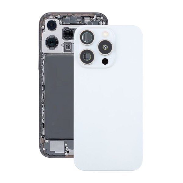 iPhone 16 Pro Max Baksida Glas Komplett OEM - Vit Titan