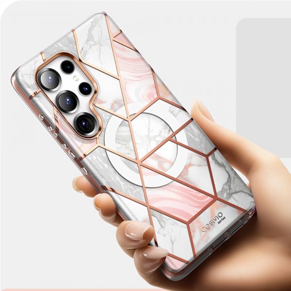 Supcase Samsung Galaxy S25 Ultra Skal Cosmo MagSafe Pink Marble
