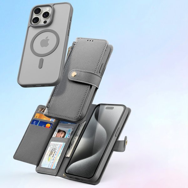 Dux Ducis iPhone 15 Pro Fodral 2-i-1 Lawa Series MagSafe Grå
