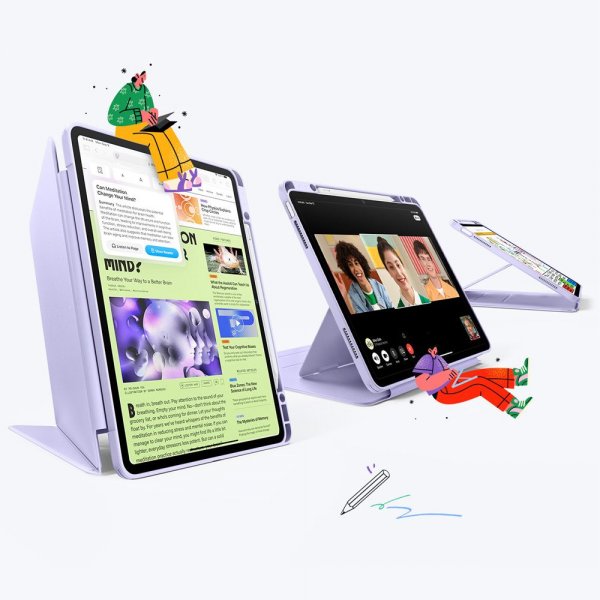 ESR iPad Air 13 (M2/M3/M4) Fodral Flip Hybrid Lila