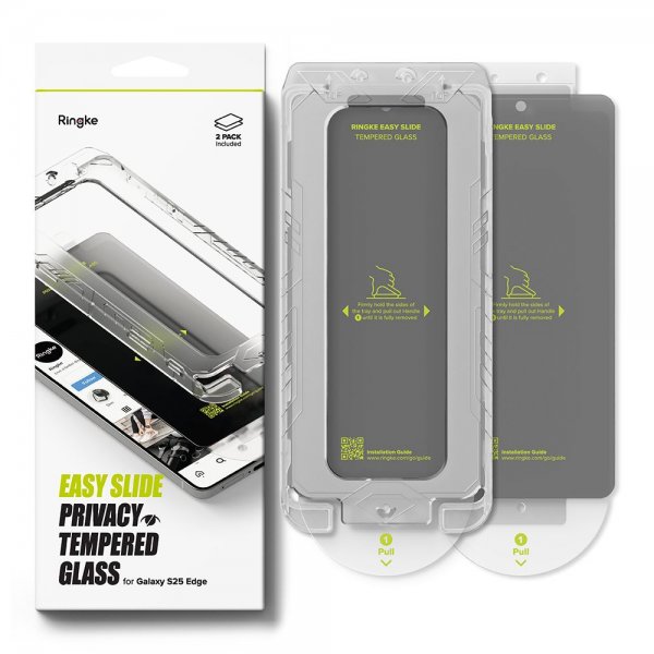 Ringke Samsung Galaxy S25 Edge Skärmskydd Easy Slide Privacy 2-pack