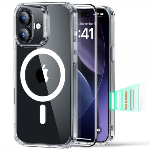 ESR iPhone 17 Skal och Skärmskydd Classic Hybrid MagSafe Set Transparent