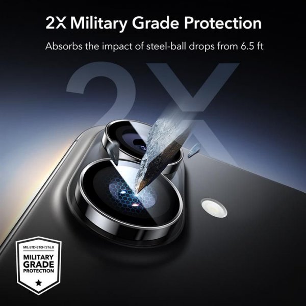 ESR iPhone 16/iPhone 16 Plus/iPhone 17 Kameraskydd Armorite Svart