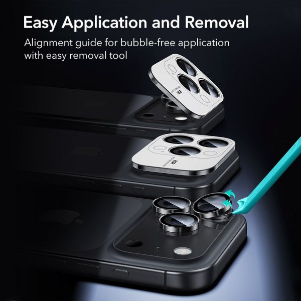 ESR iPhone 14/15/16/17 Pro & Pro Max Kameraskydd Armorite Svart