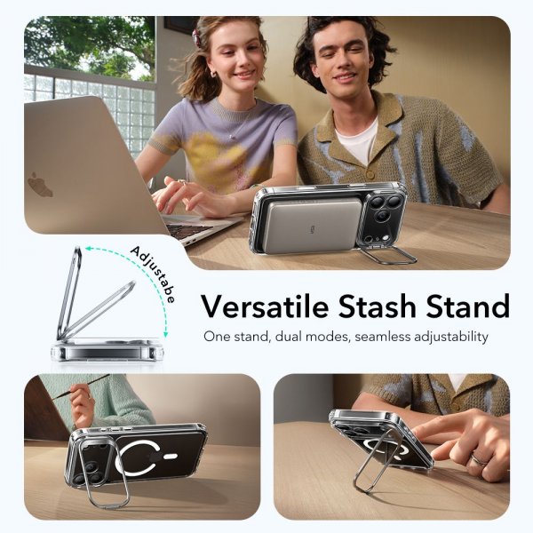 ESR iPhone 17 Pro Skal Classic Hybrid Kickstand MagSafe Transparent