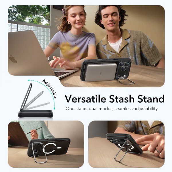 ESR iPhone 17 Pro Max Skal Classic Hybrid Kickstand MagSafe Svart Transparent