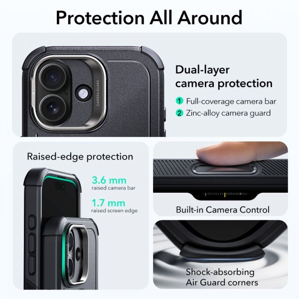ESR iPhone 17 Skal Cyber Tough Kickstand MagSafe Svart