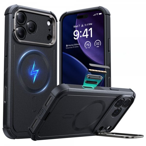 ESR iPhone 17 Pro Skal Cyber Tough Kickstand MagSafe Svart