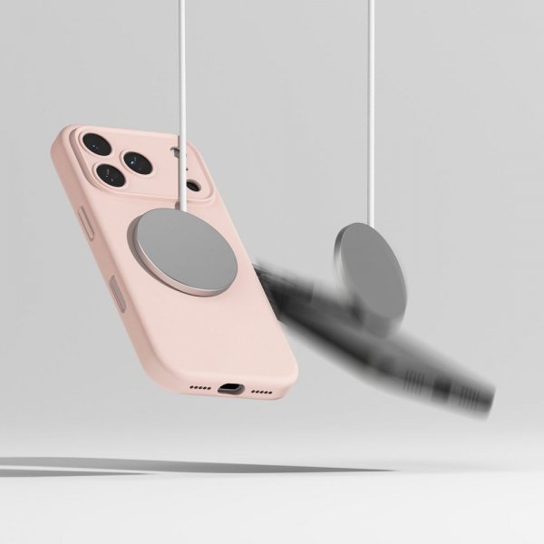 Ringke iPhone 17 Pro Max Skal Silicone Magnetic Pink Sand