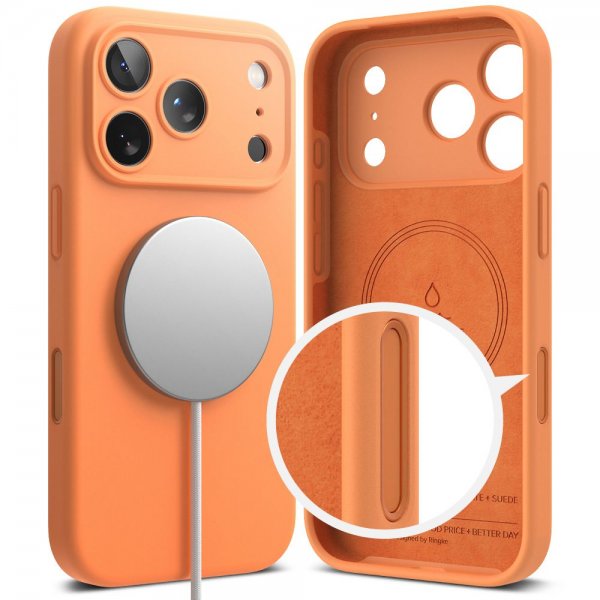 Ringke iPhone 17 Pro Max Skal Silicone Magnetic Tangerine