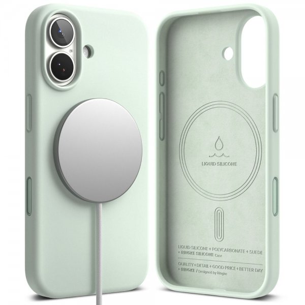 Ringke iPhone 17 Skal Silicone Magnetic Soft Mint