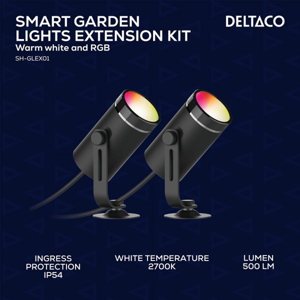 Deltaco Smart Home 2 lampor Förlängning till SH-GLK01 Trädgårdsbelysning