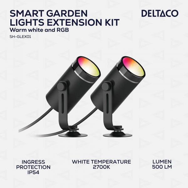 Deltaco Smart Home 2 lampor Förlängning till SH-GLK01 Trädgårdsbelysning