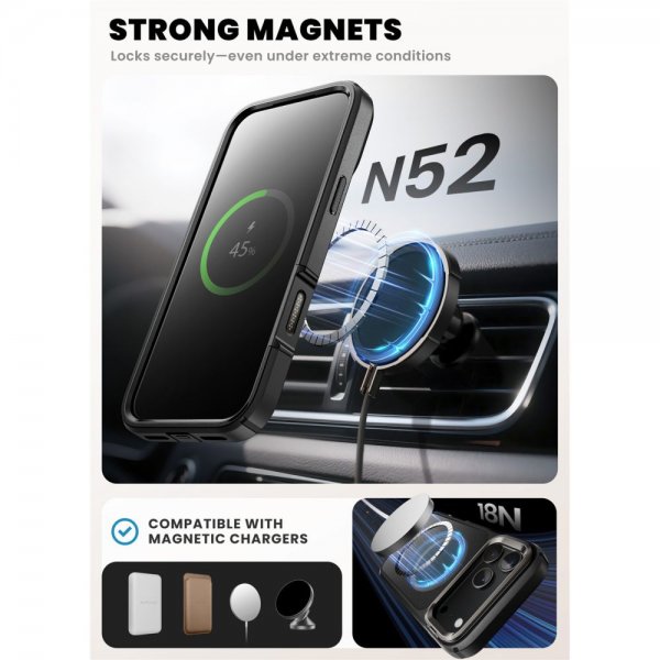 Supcase iPhone 17 Pro Skal Ares Flip MagSafe Svart