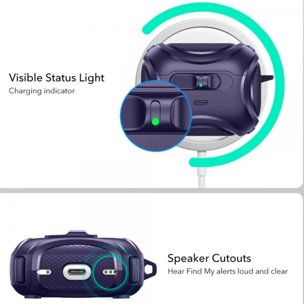 ESR AirPods Pro 3 Skal Cyber FlickLock MagSafe Lila