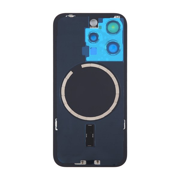 iPhone 15 Pro Baksida Glas med Magnet och Kameralins - Naturlig Titan