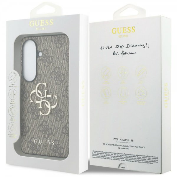 Guess Samsung Galaxy S26 Skal 4G Metal Logo Brun