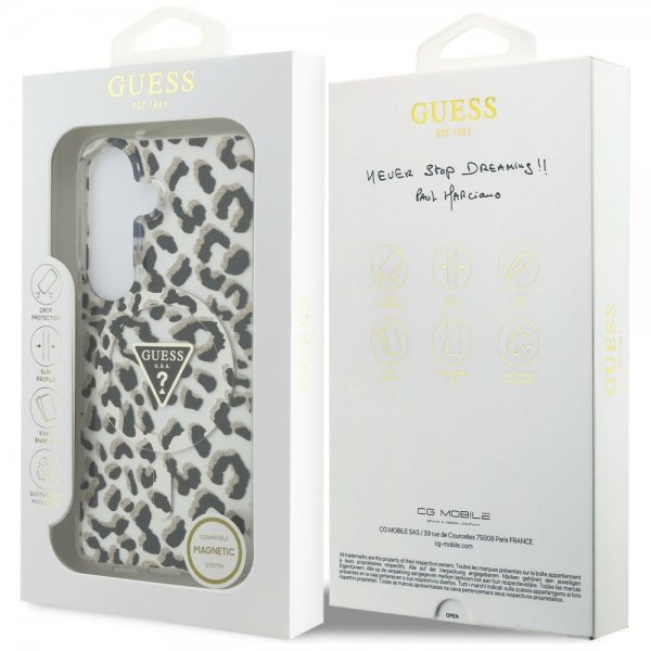 Guess Samsung Galaxy S26 Skal Leopard Print MagSafe Svart Vit