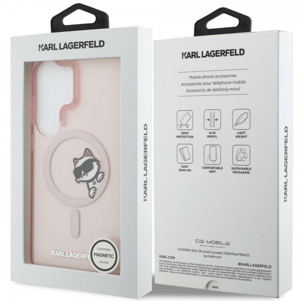 Karl Lagerfeld Samsung Galaxy S26 Ultra Skal Choupette Peekaboo MagSafe Rosa