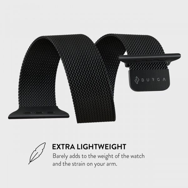 Burga Apple Watch 38/40/41/42mm Armband Metal Mesh Svart
