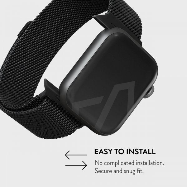 Burga Apple Watch 38/40/41/42mm Armband Metal Mesh Svart
