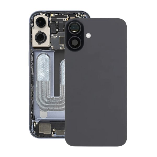 iPhone 16 Plus Baksida Glas med Magnet och Kameralins - Svart